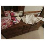 yard flags & vintage linens
