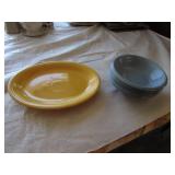 yellow fiesta platter & bowls