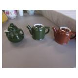 3 small hall teapots