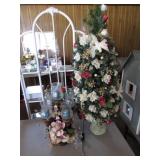 lighted christmas tree & candle holder