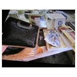purse,tapes,slippers & misc items