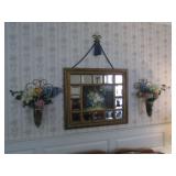 wall mirror & 2 wall sconces