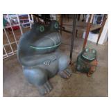 2 large frog decorations