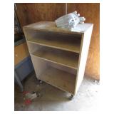 wood roll around stand & shelf brackets