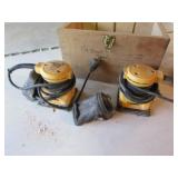 2 dewalt sanders w/wooden case for sheet sanding