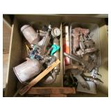 2 metal cabinets,paint sprayers & contents