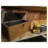 dewalt sander w/wooden box & items