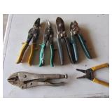 tin snips,vise grip & pliers