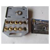 brass guide bushing set & safety glasses