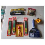 new pencils,levels,kobalt putty knife,tool & items