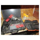 milwaukee 3/8" drill w/bits & black case