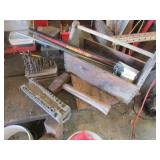wood toolbox,mallet,bits,sockets & items inside
