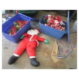 2 blue totes & all christmas items