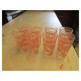 8 pink glasses