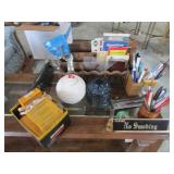 office items & no smoking sign