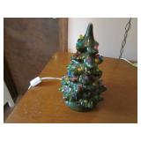 small lighted ceramic christmas tree
