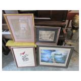 4 wall pictures incl:currier & ives