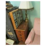 4 drawer stand,table lamp & cassettes