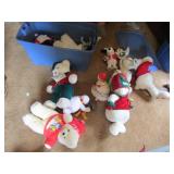 blue tote & stuffed animals