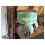 3 rolls of aluminum,straps & milk crate
