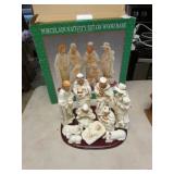 porcelain nativity set w/box