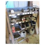 rack,copper wire rolls & buckets of chain