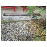 2 wooden flower pots & metal items