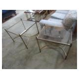 3 matching glass top end tables