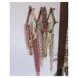 costume necklaces & rack