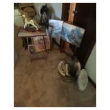 thomas kinkade tv trays,horse,basket