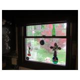 4 stained glass decorations & wall hangings