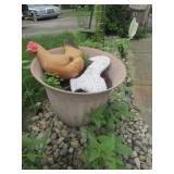 concrete yard decoration,flower pot & items inside