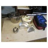 pressure cooker w/whistle,bags & items