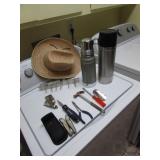 tools,thermoses & hat