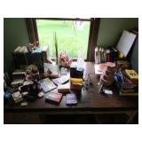 books & all misc items on top of desk