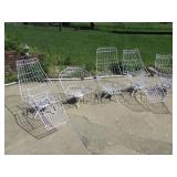 5 pc white metal patio furniture set