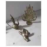 1965 brass christmas tree,brass bear & pot