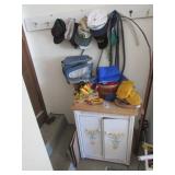 cabinet,hats & contents inside & on top