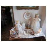 angels,figurines,tall vase & items