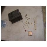 pins,box,silverware & bags