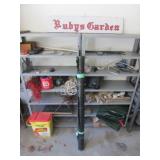 2 metal shelves & contents on them