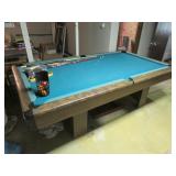 pool table,balls & sticks