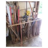 shelf,yard sticks,tools & items