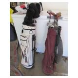 2 bags of golfclubs incl:bridgestone