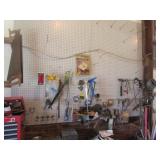 saws,tools & all misc items on wall