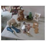 avon bottles,bear & decorations