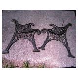 iron park bench ends