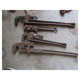 4 pipe wrenches incl:ridgid 24"