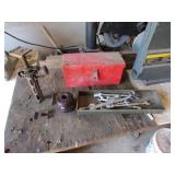 red tractor toolbox,wrenches,jack & insulator