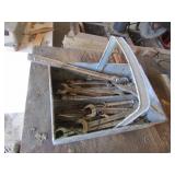 metal tray,wrenches & craftsman ratchet